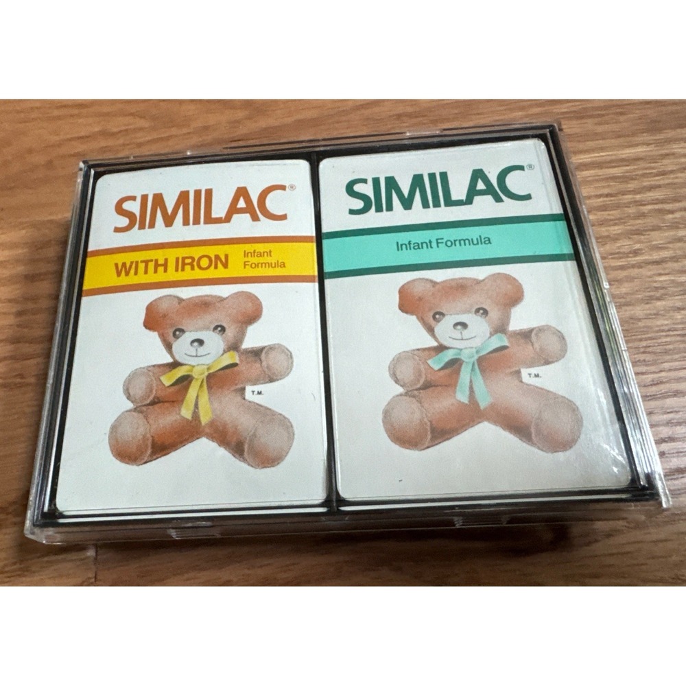 Vintage 80s Similac Promotional Playing Cards Sealed NOS Teddy Bear Formula Adv